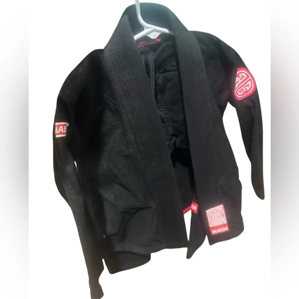 Maeda Red Label Kids Black Jiu Jitsu Gi Set